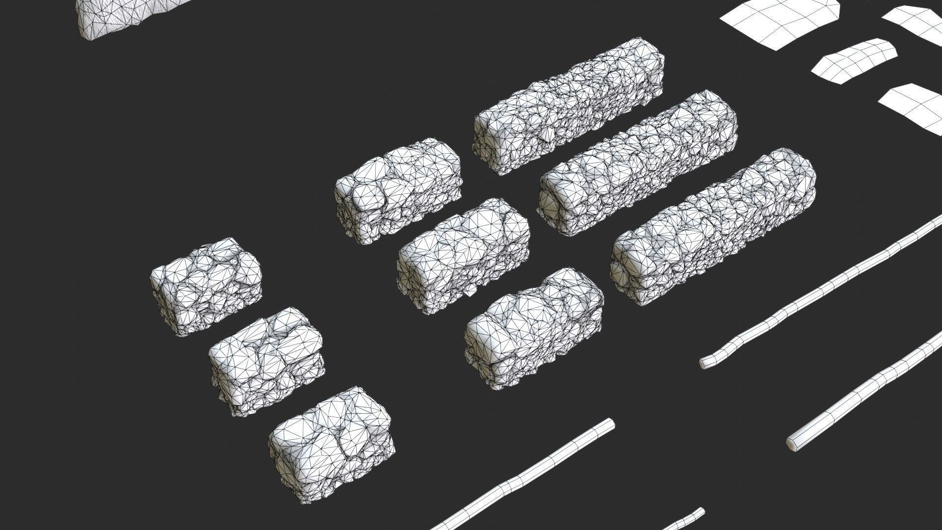 Thatched House Modular Kit Low-poly 3D model_13