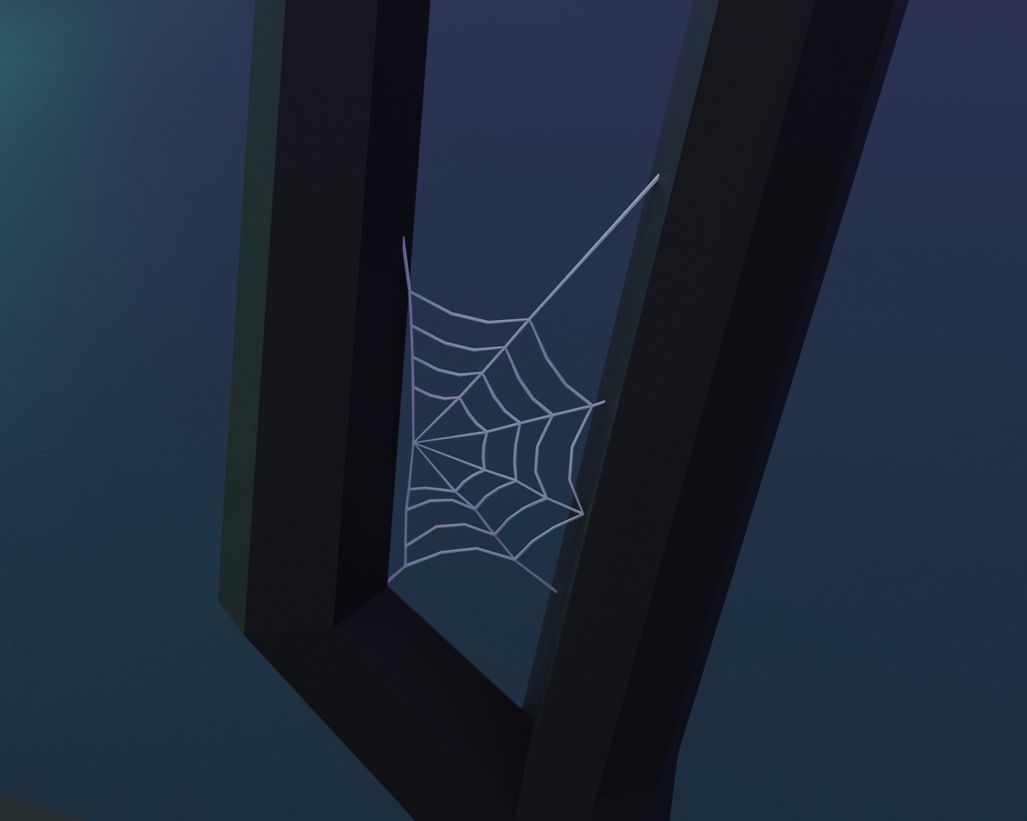 Cemetery bat flying in sky Low-poly 3D model_15