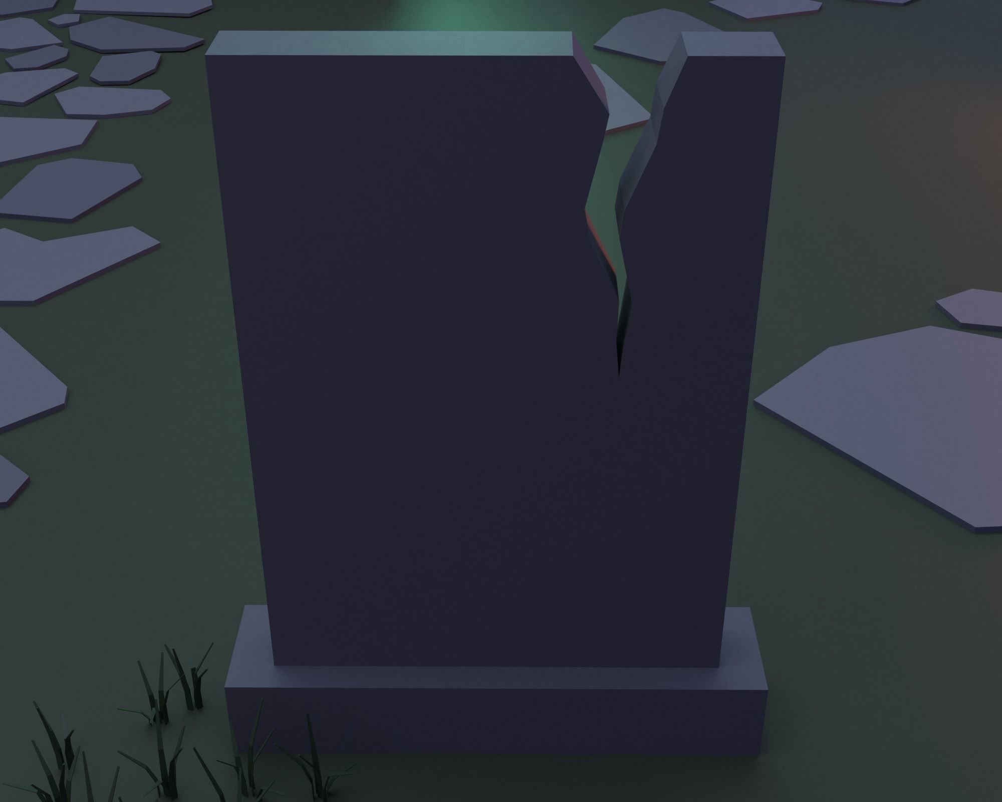 Cemetery bat flying in sky Low-poly 3D model_7