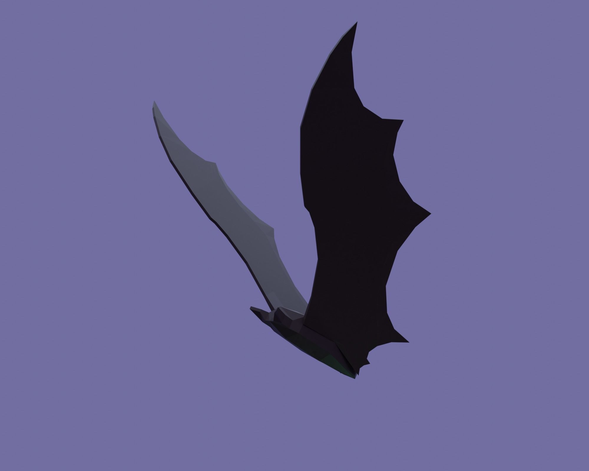 Cemetery bat flying in sky Low-poly 3D model_22