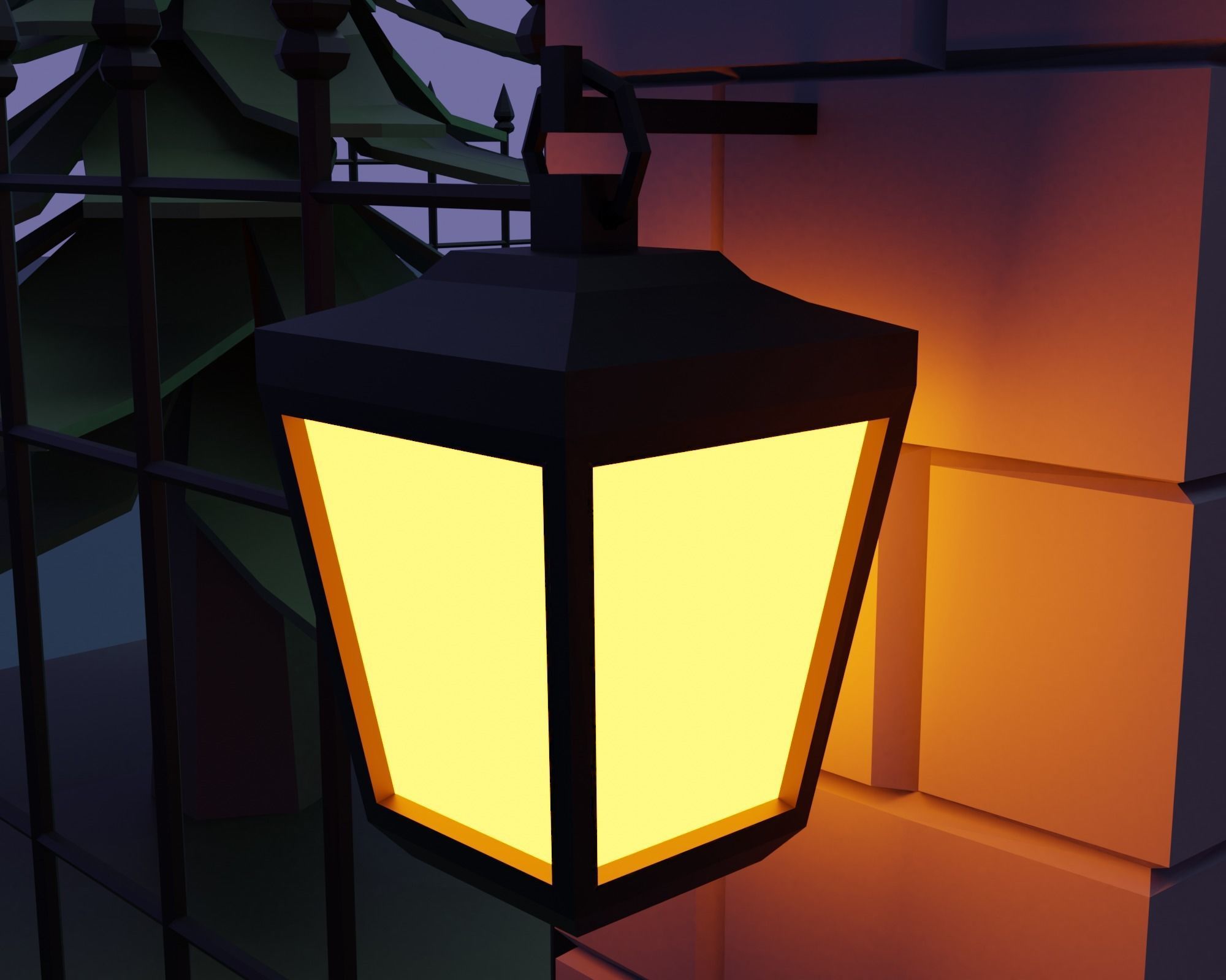 Cemetery bat flying in sky Low-poly 3D model_4