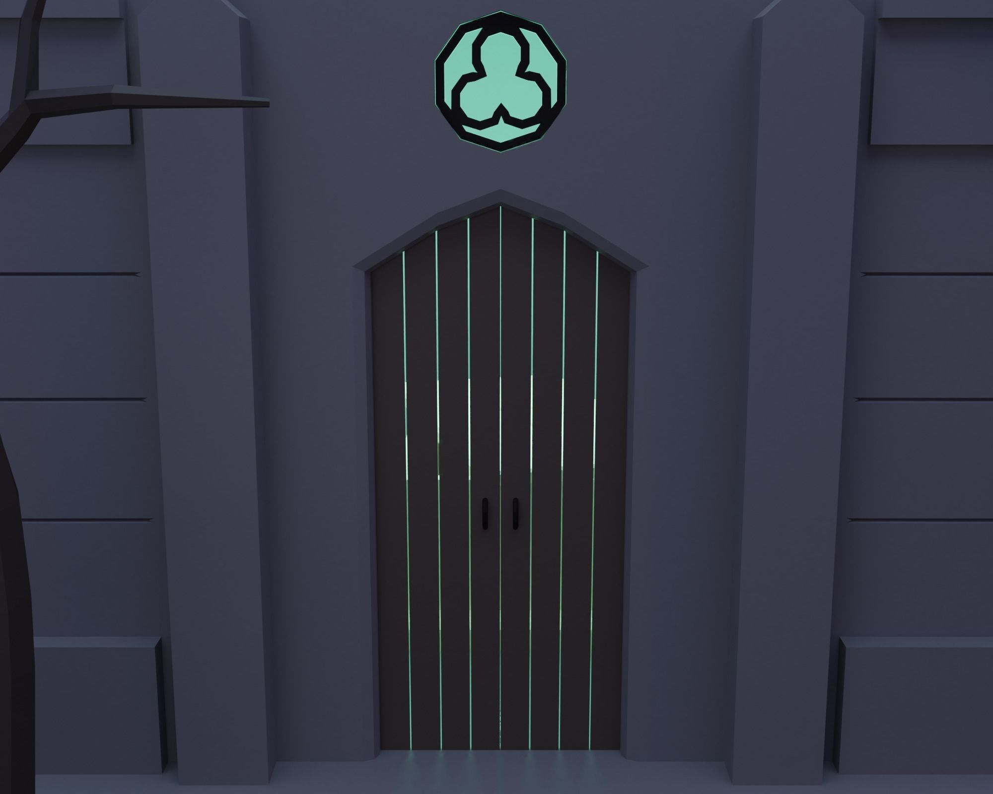 Cemetery bat flying in sky Low-poly 3D model_18