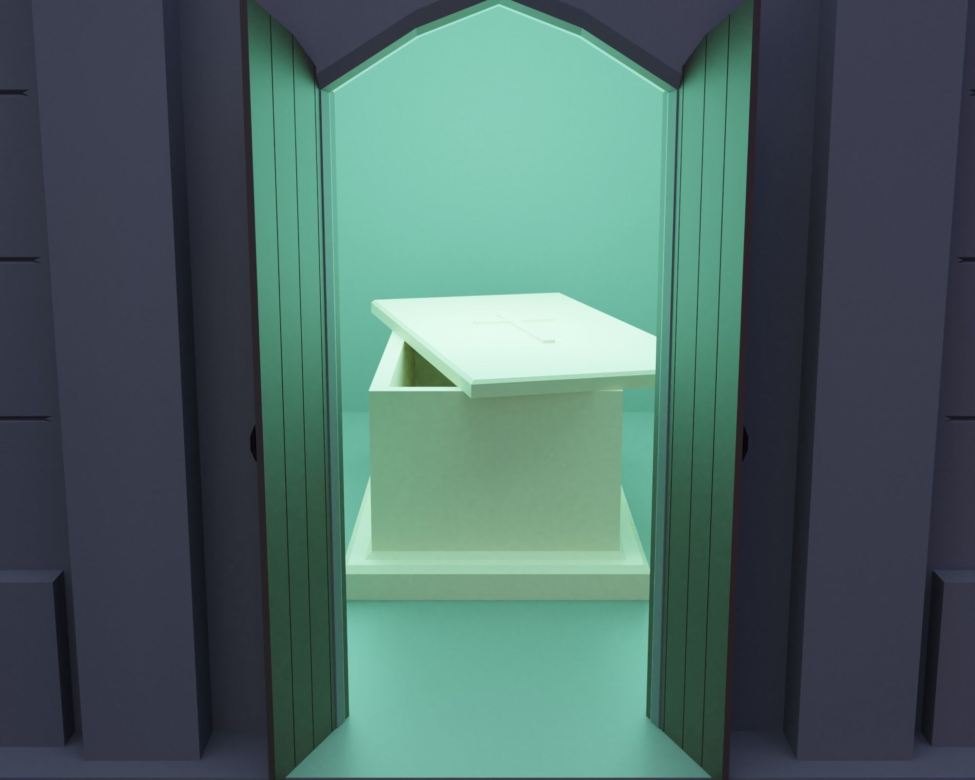 Cemetery bat flying in sky Low-poly 3D model_19