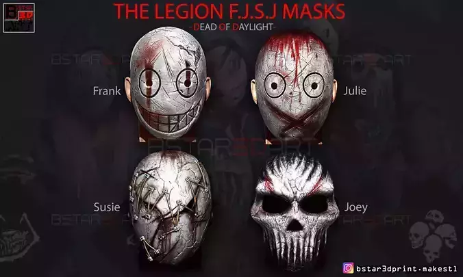 The Legion FJSJ - Dead by Daylight - Killer Masks 3D Model Collection