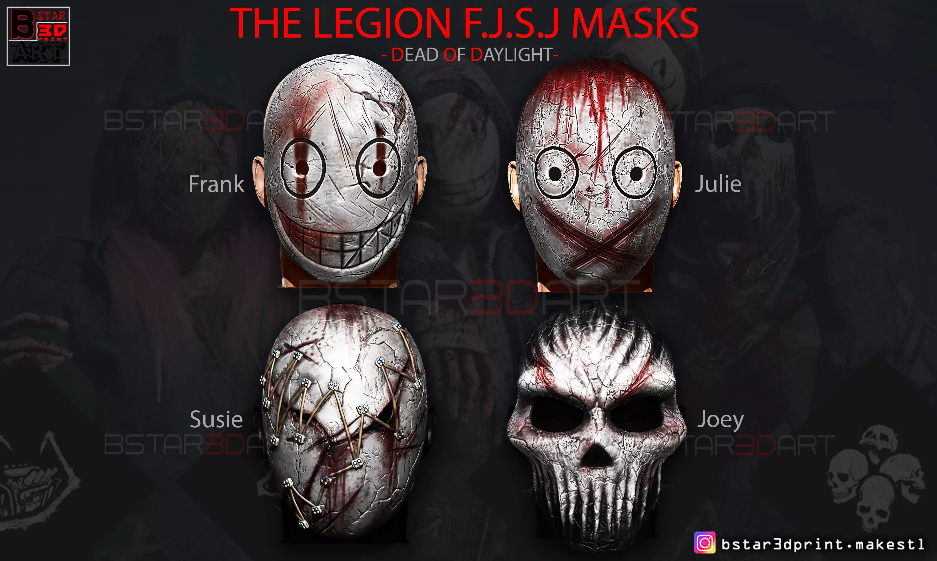 The Legion FJSJ - Dead by Daylight - Killer Masks 3D Model Collection_0