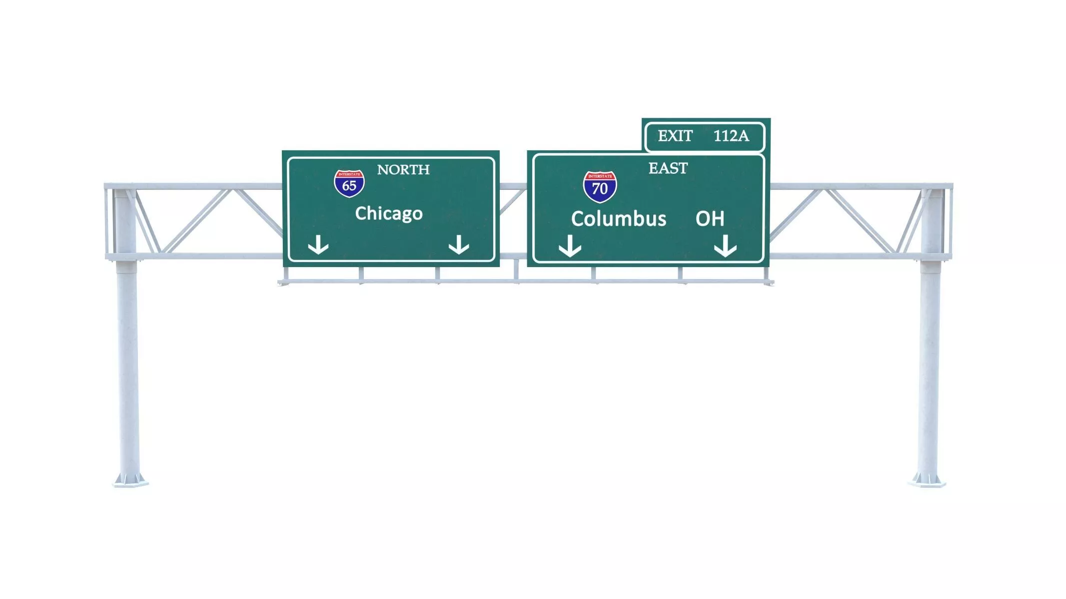 Collection of traffic signs Low-poly 3D model