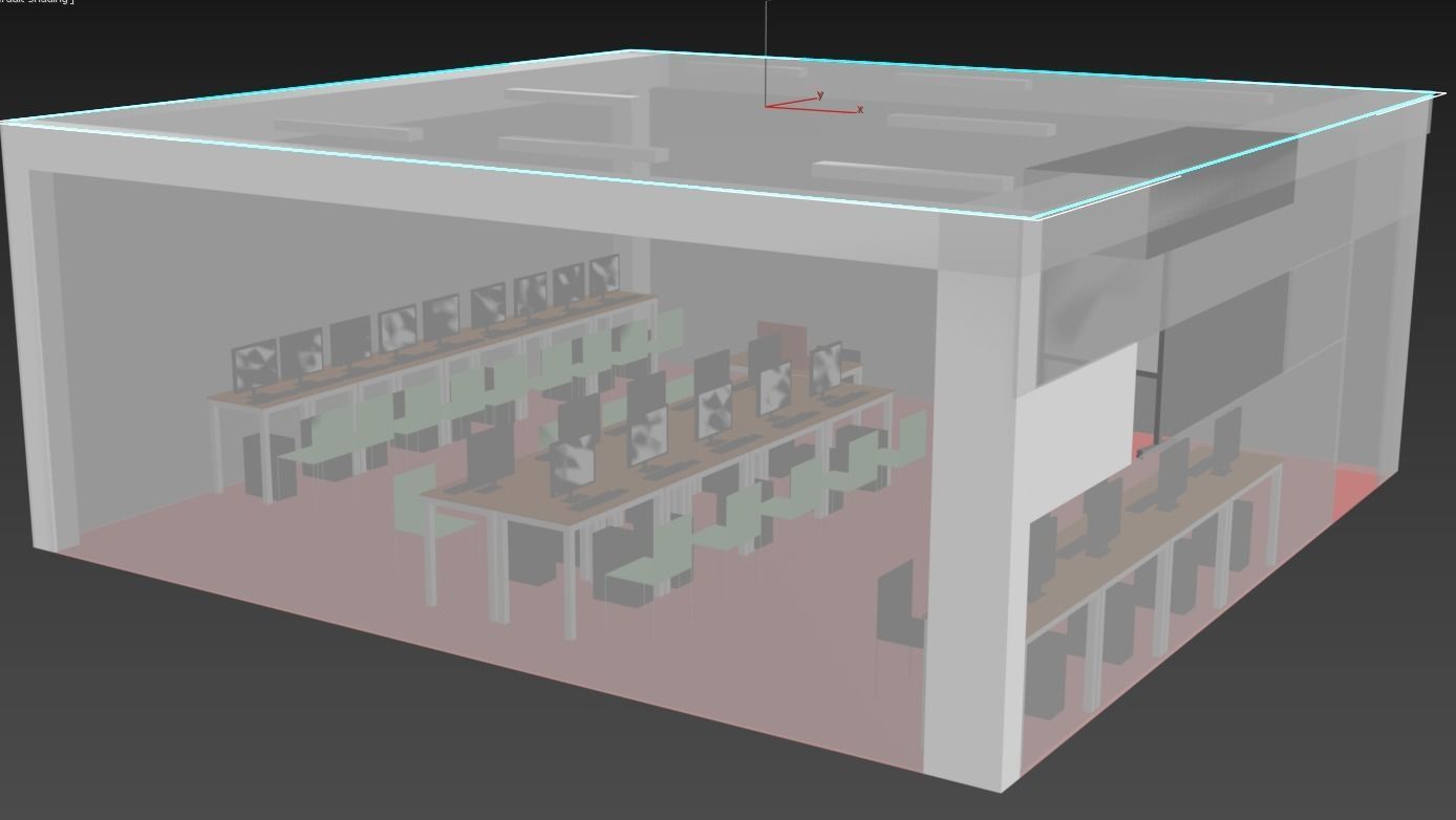 3D Model of a Computer Lab Low-poly 3D model_12