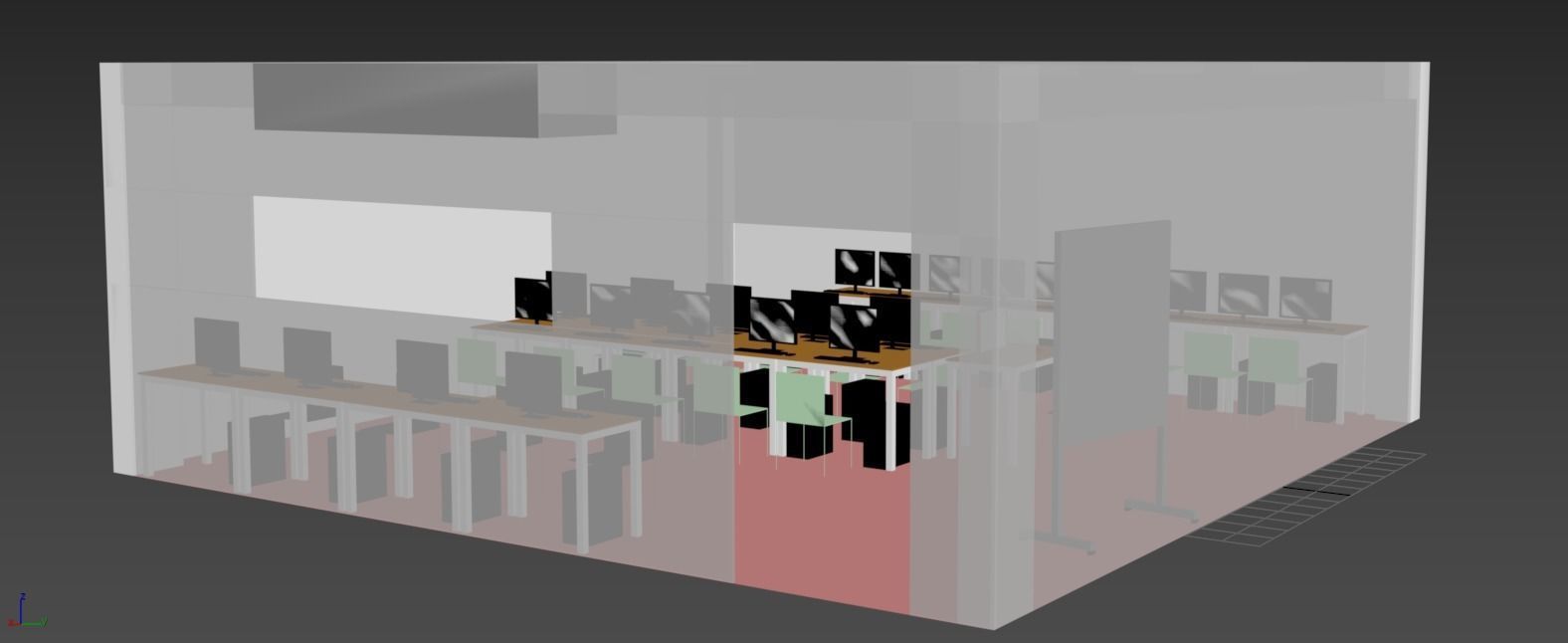 3D Model of a Computer Lab Low-poly 3D model_10
