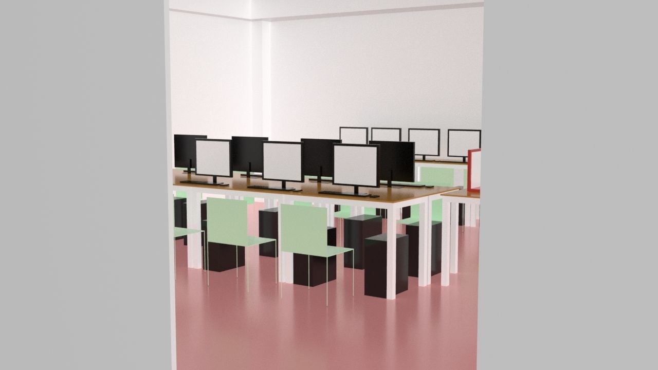 3D Model of a Computer Lab Low-poly 3D model_5