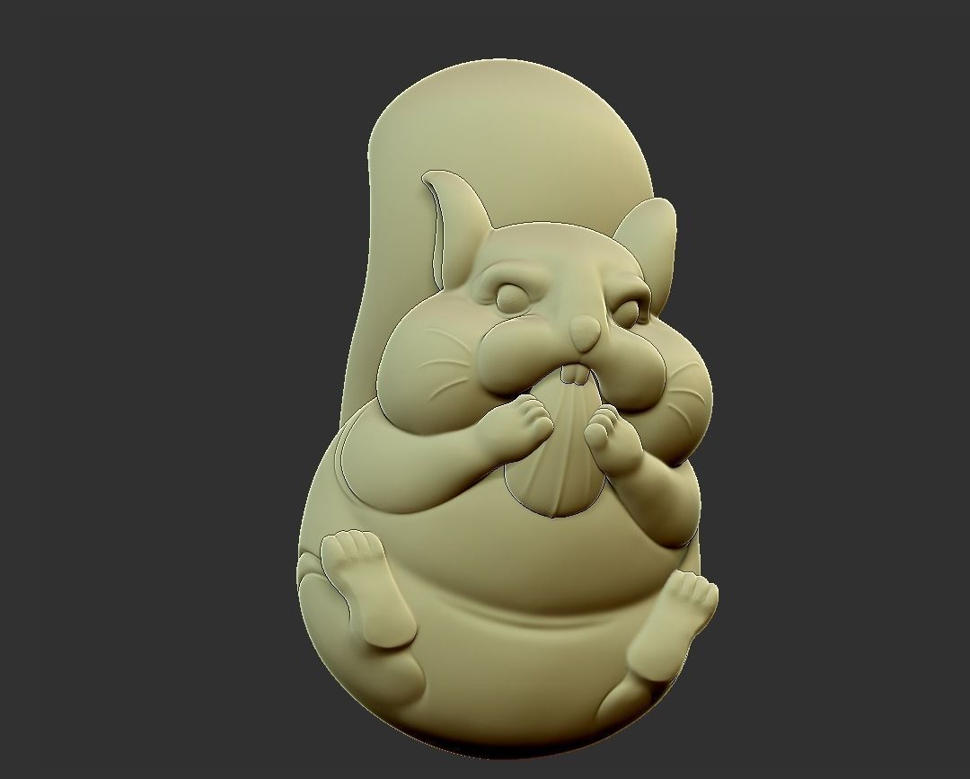 cute squirrel 3D print model_5