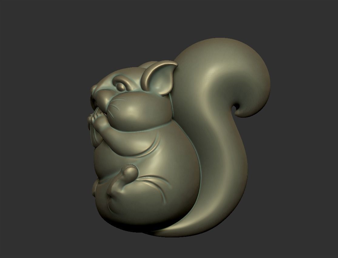 cute squirrel 3D print model_2