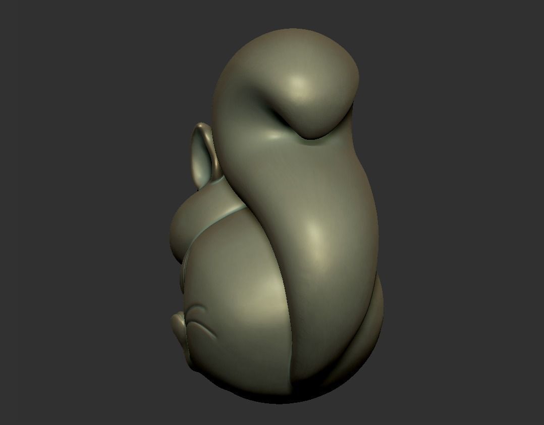 cute squirrel 3D print model_3