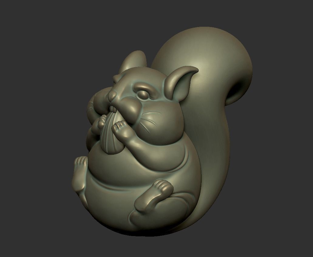 cute squirrel 3D print model_4