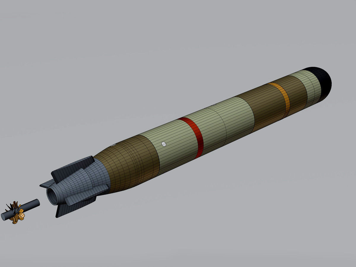 MU90 Impact torpedo low-poly 3D model_8