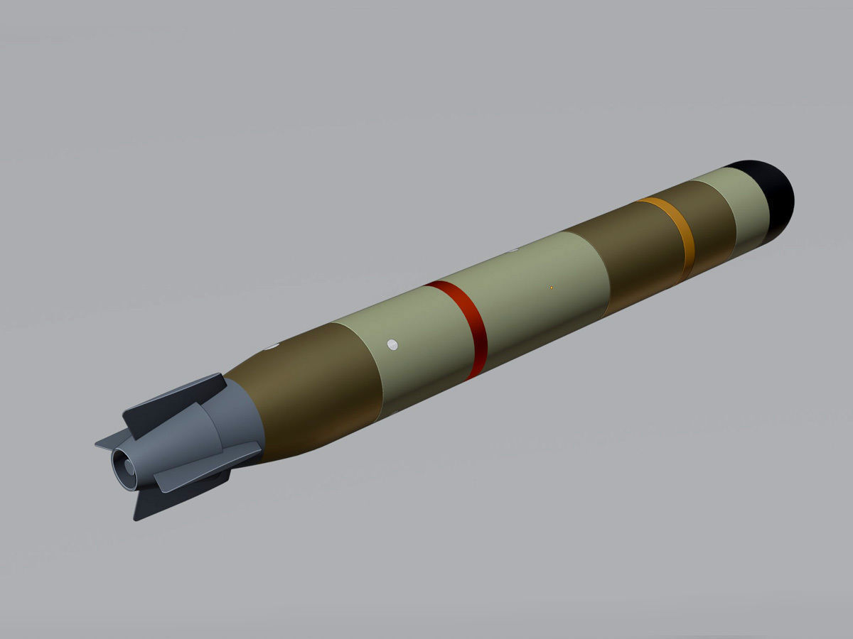 MU90 Impact torpedo low-poly 3D model_4