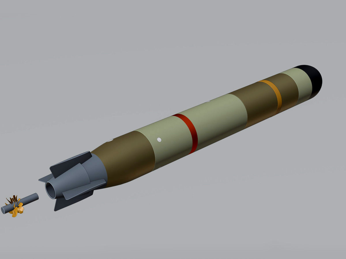 MU90 Impact torpedo low-poly 3D model_7
