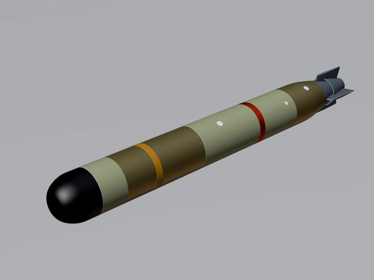 MU90 Impact torpedo low-poly 3D model_1