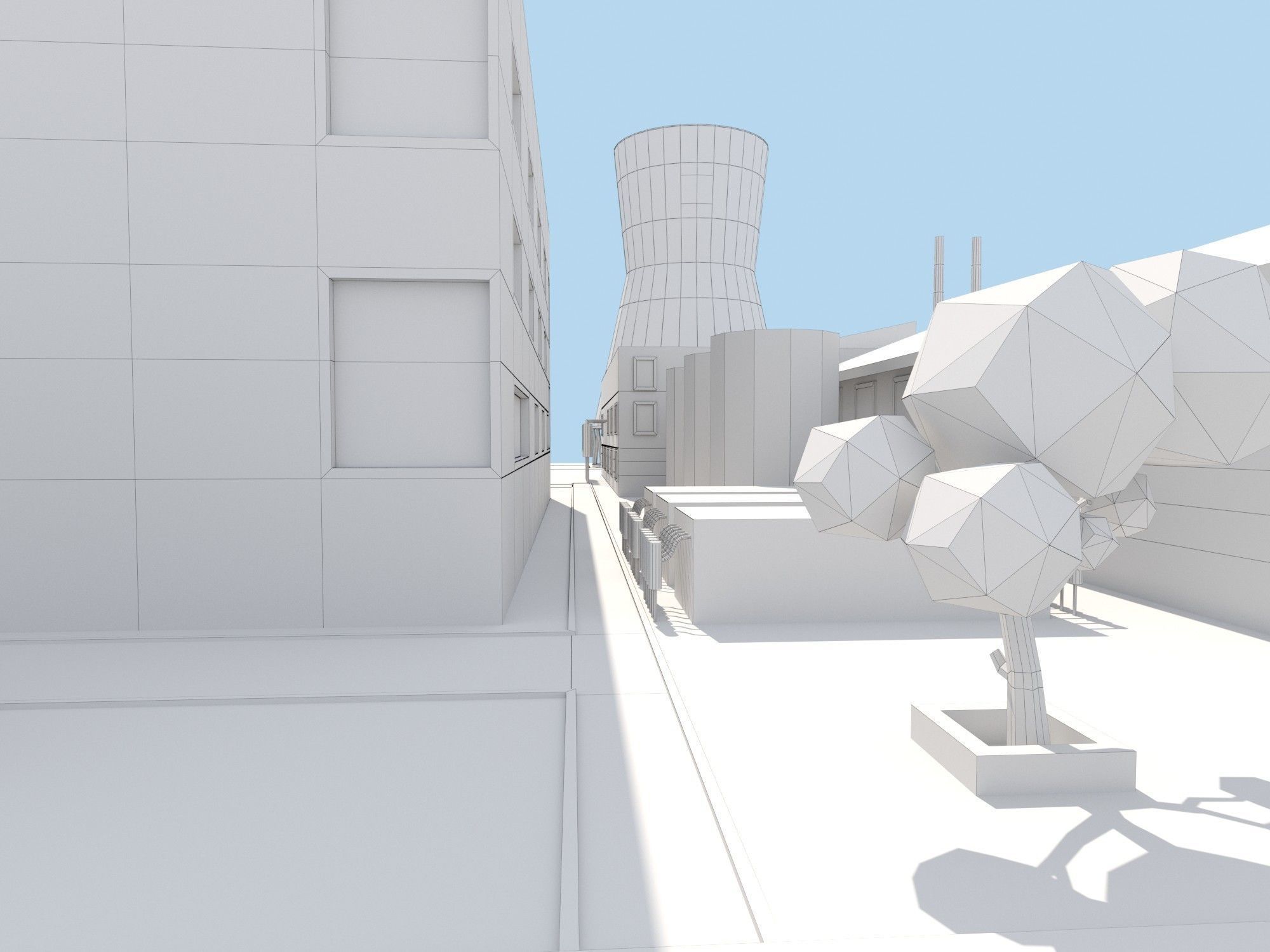 Nuclear Power Plant Low-poly 3D model_17