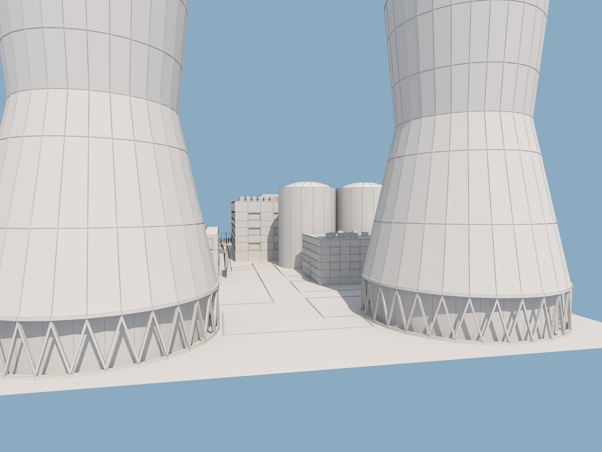Nuclear Power Plant Low-poly 3D model_20