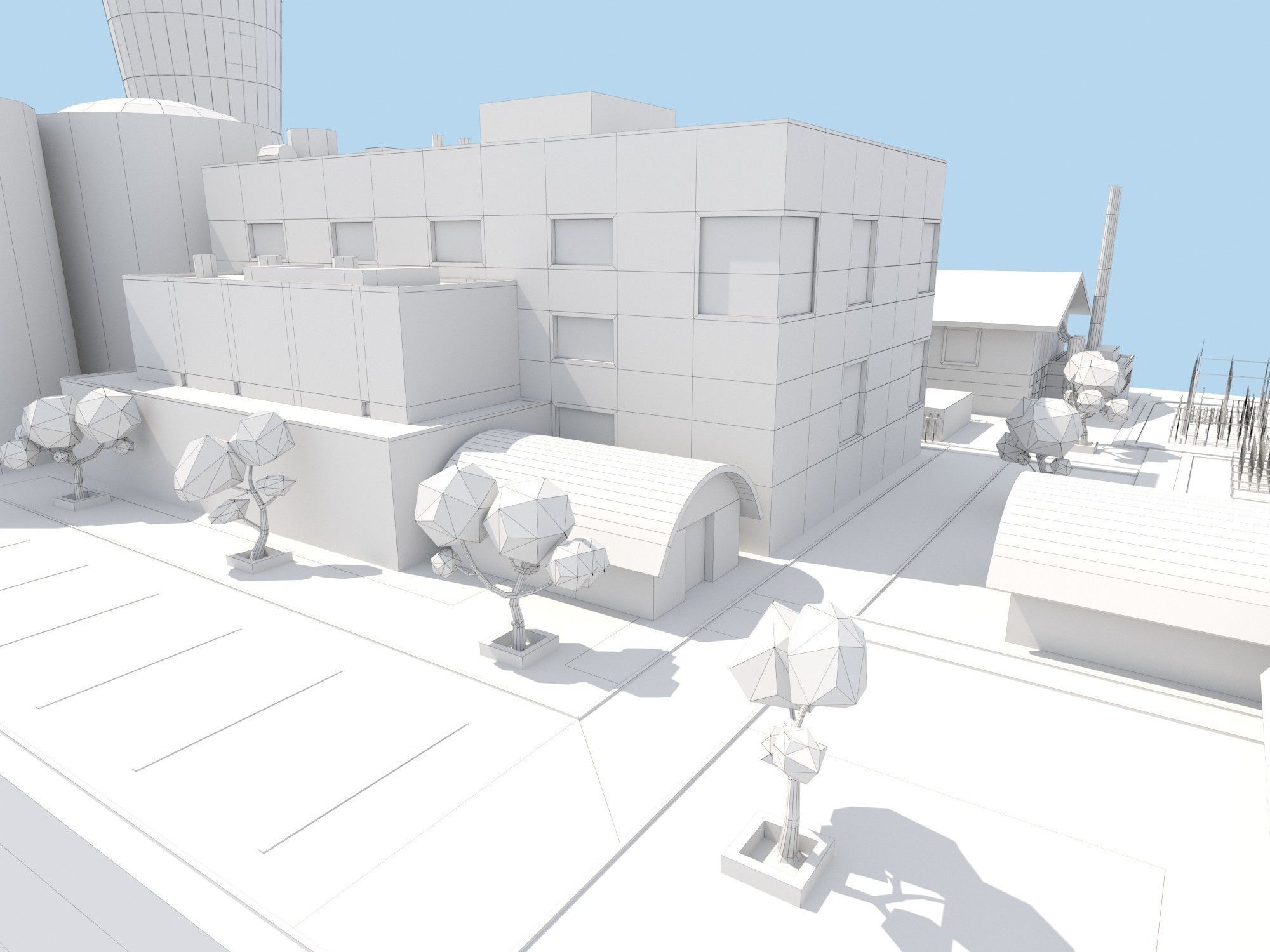 Nuclear Power Plant Low-poly 3D model_16