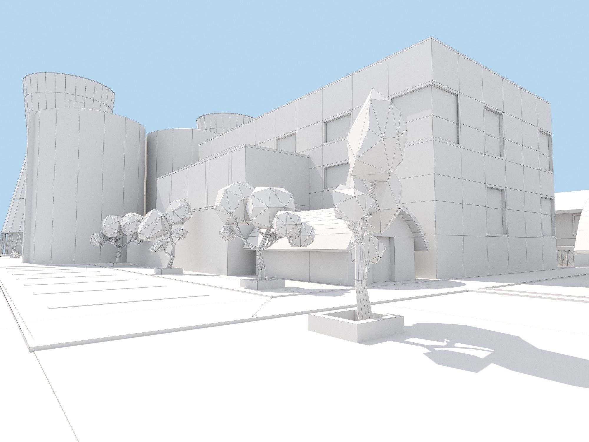 Nuclear Power Plant Low-poly 3D model_15