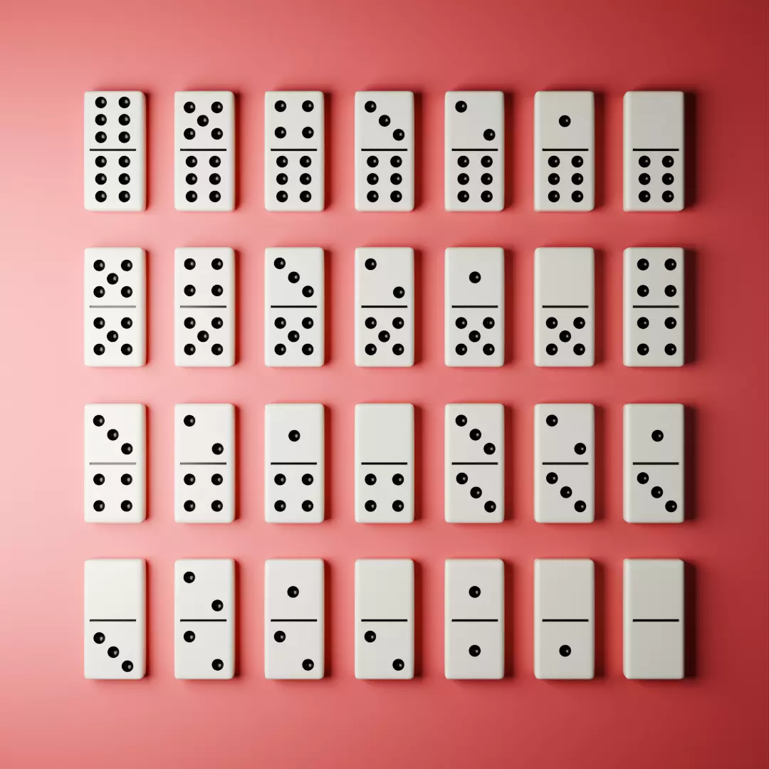 High quality Dominoes set 28 pieces Low-poly 3D model