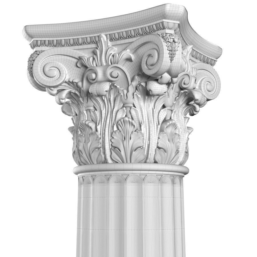 Classical round columns 3D model_4
