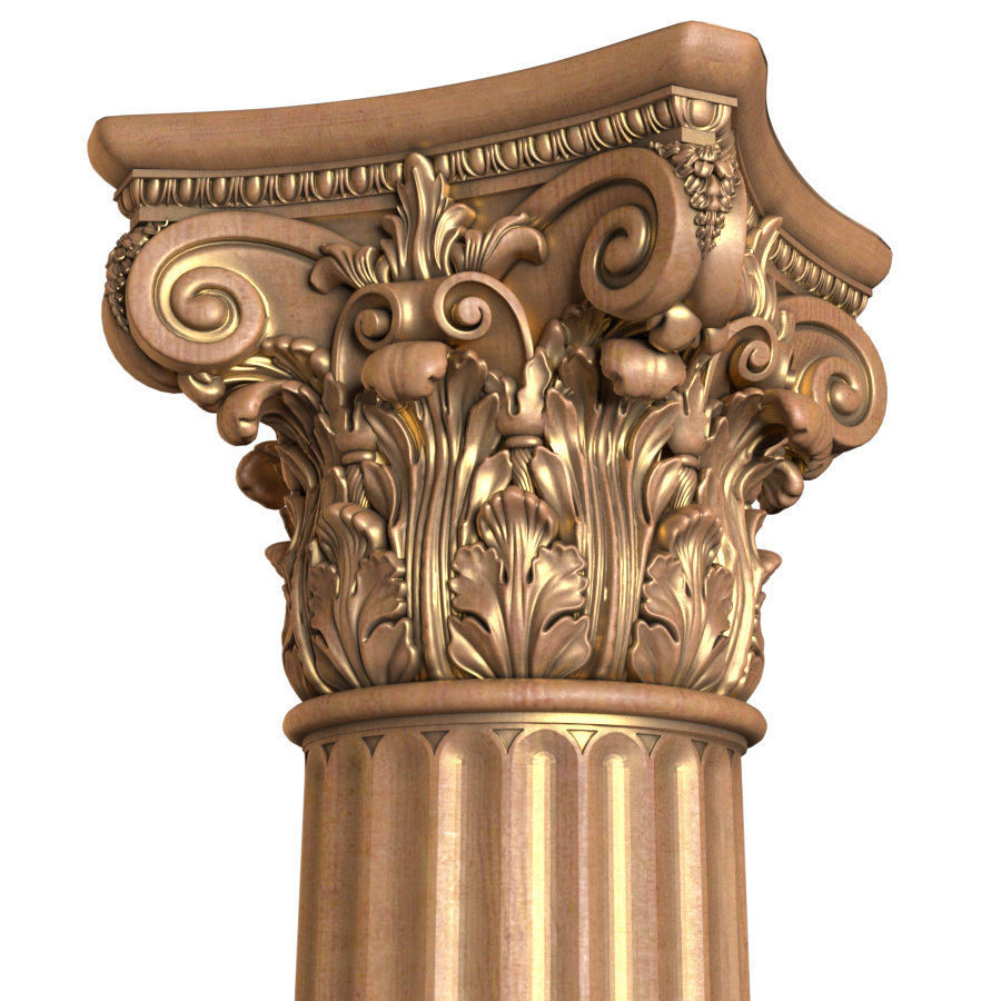 Classical round columns 3D model_2