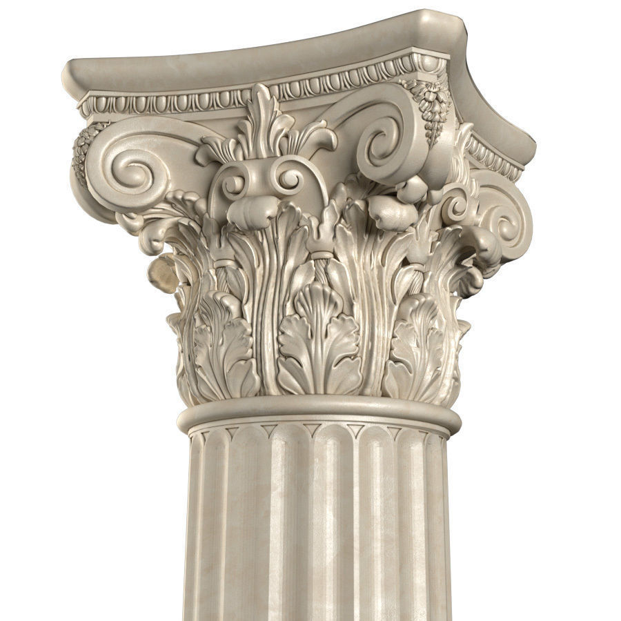Classical round columns 3D model_1