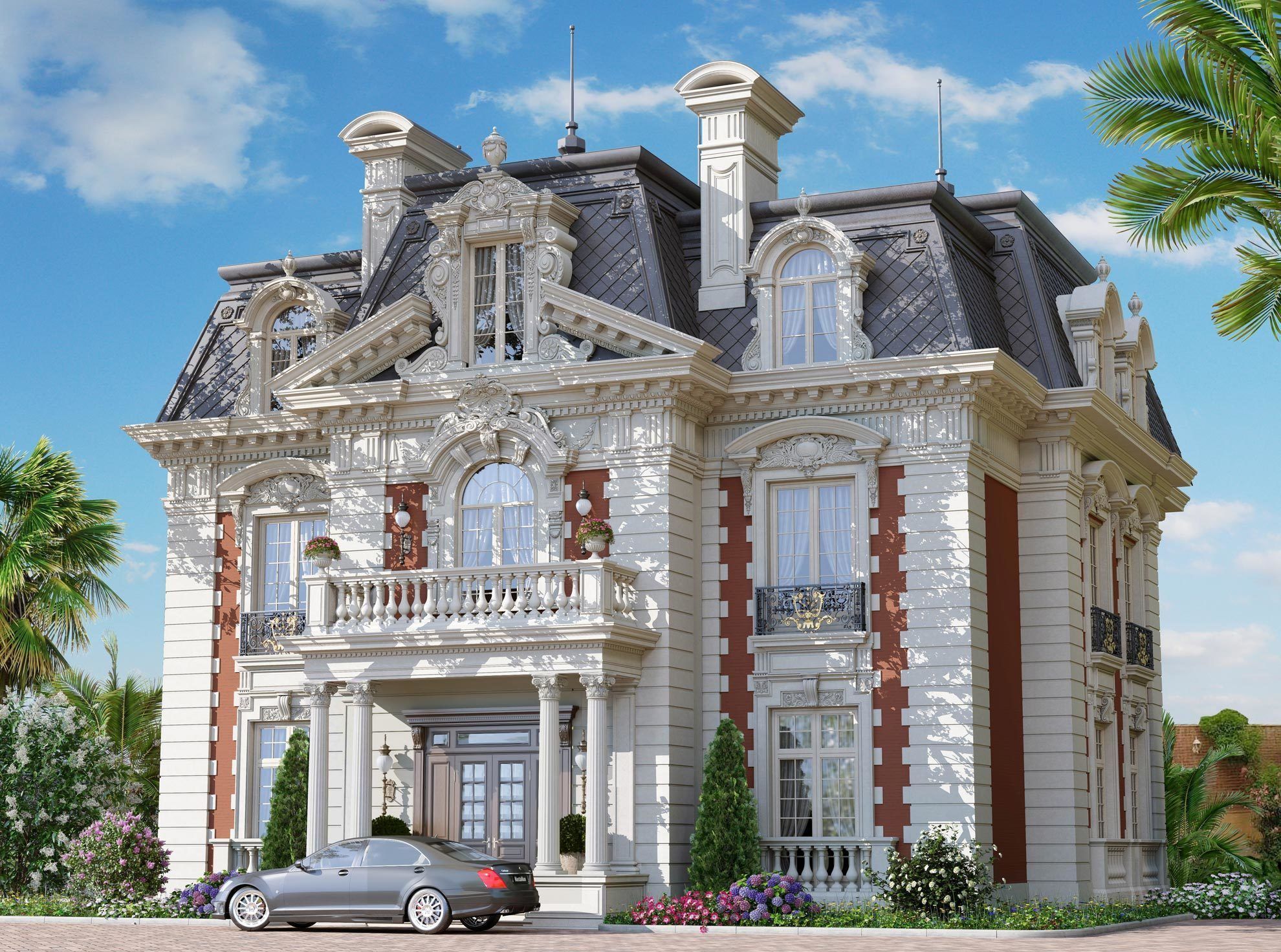 Outdoor Entrance classic door External Doors Exterior Door 3D model_5