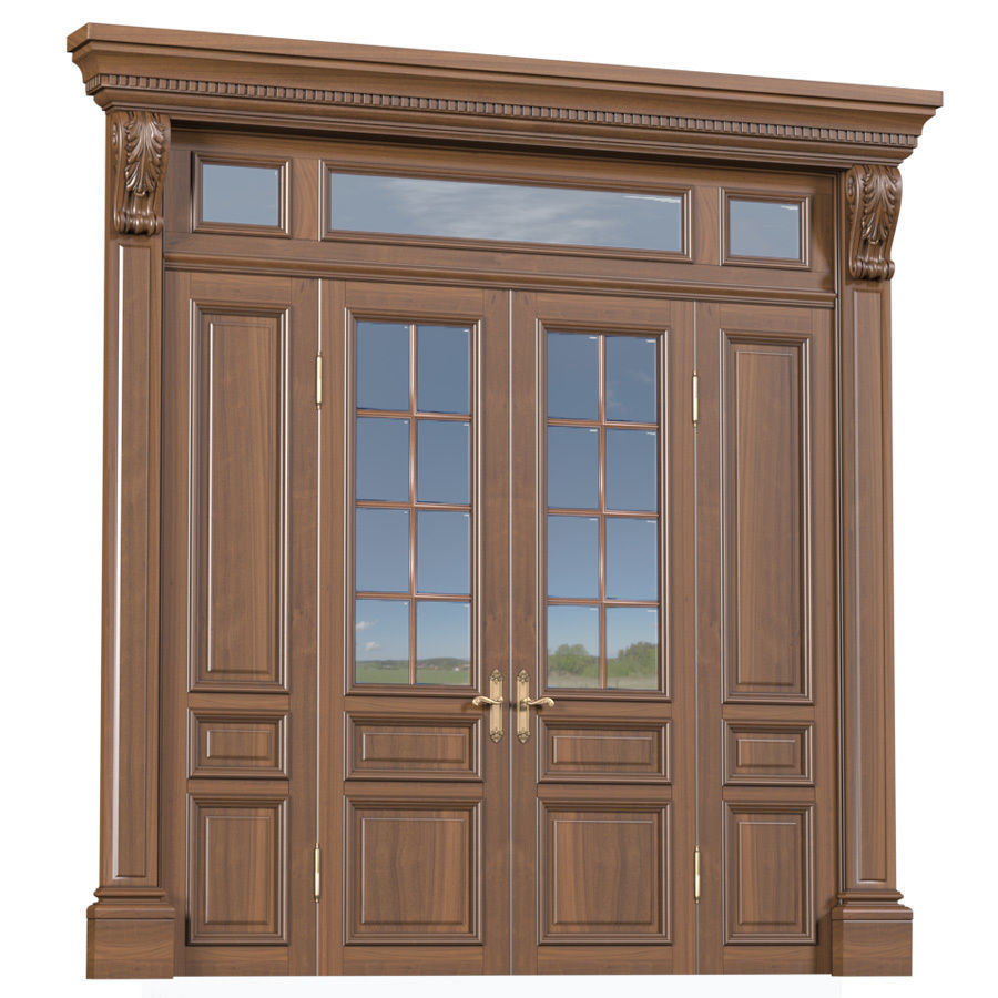 Outdoor Entrance classic door External Doors Exterior Door 3D model_1