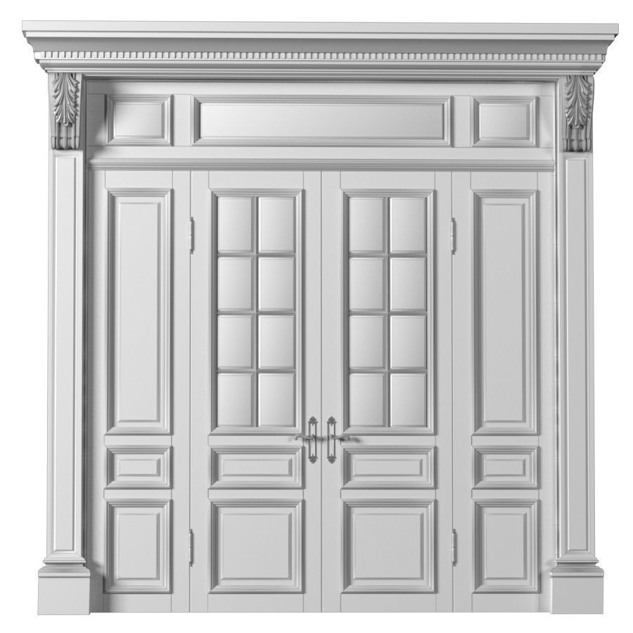 Outdoor Entrance classic door External Doors Exterior Door 3D model_3