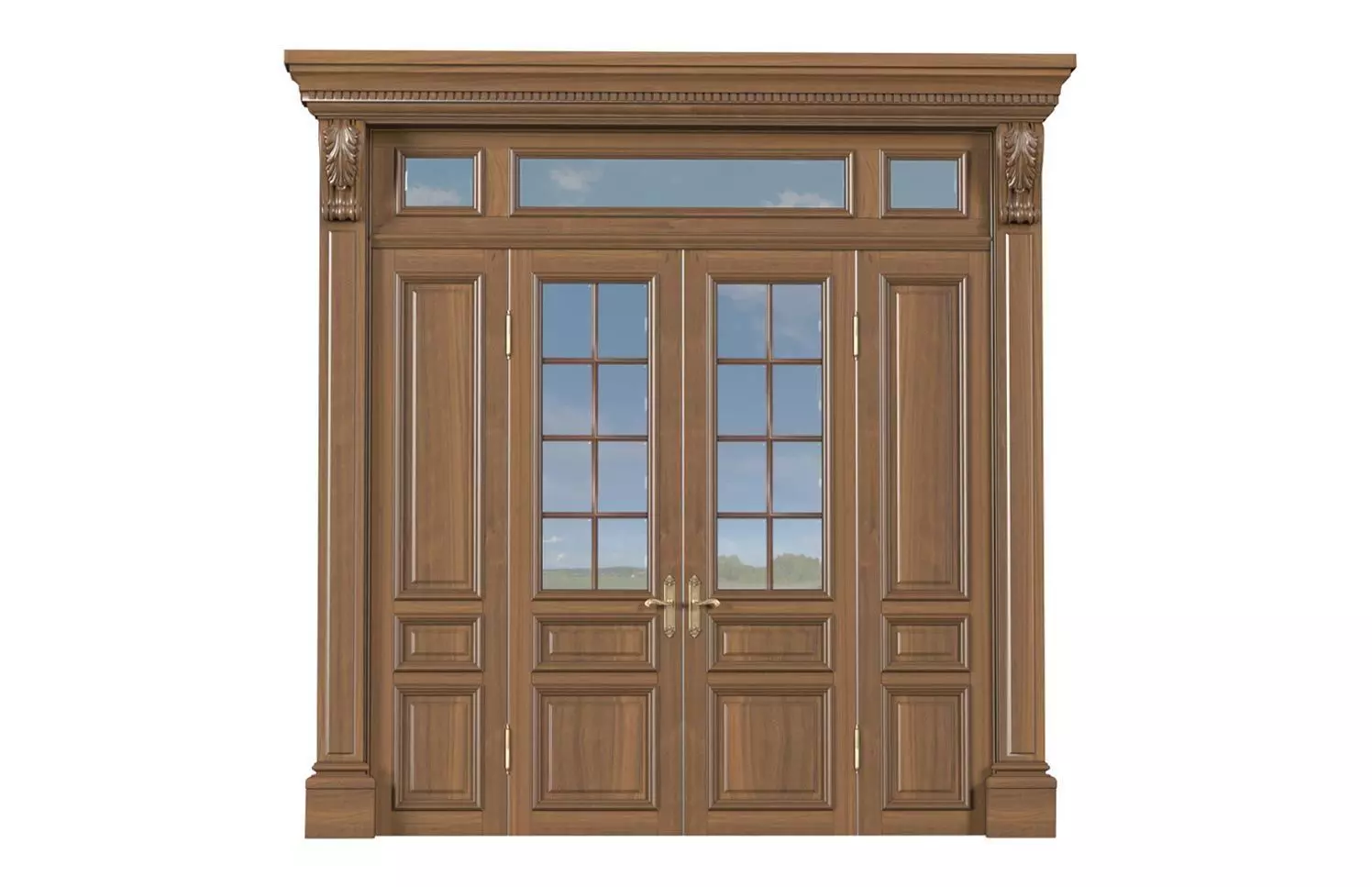 Outdoor Entrance classic door External Doors Exterior Door 3D model_0