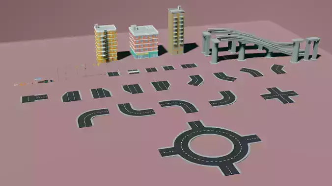 Low poly City asset pack