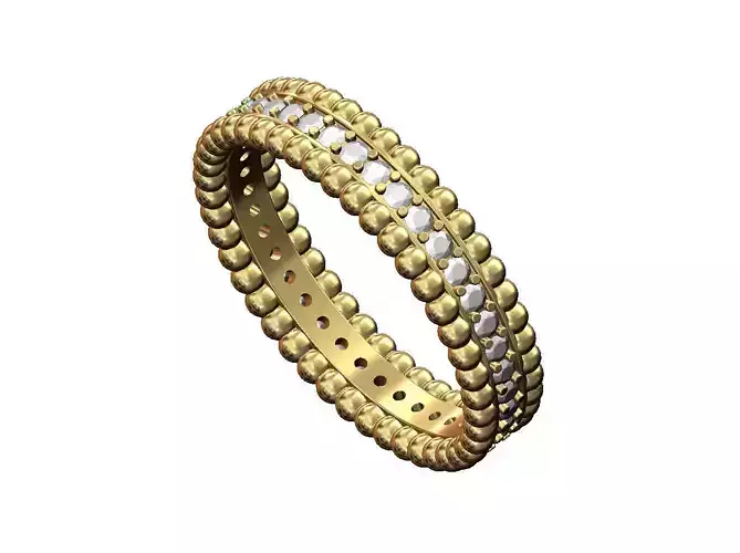 Bubble sides diamond line band US size 6 7 8  3D print model