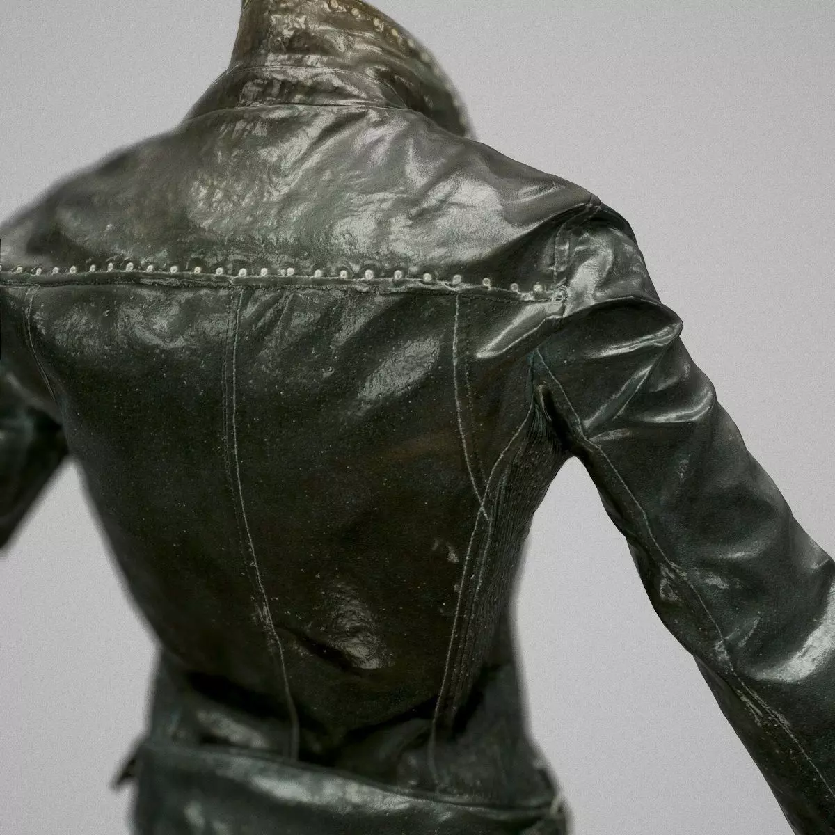 Black Leather Girl Clothing Low-poly 3D model