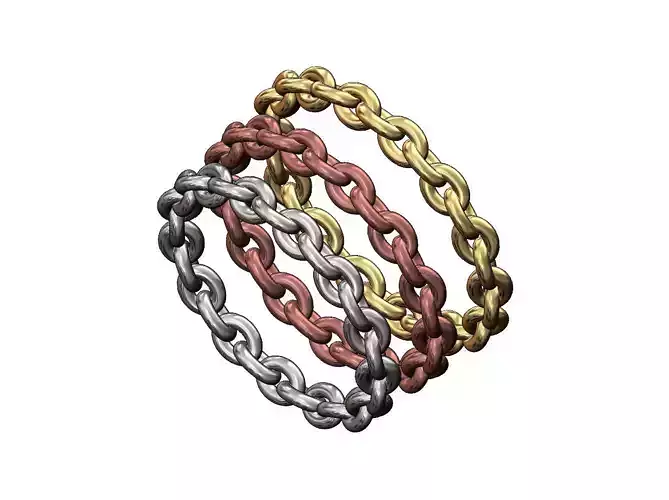 Simple stacker chain link band 3D print model