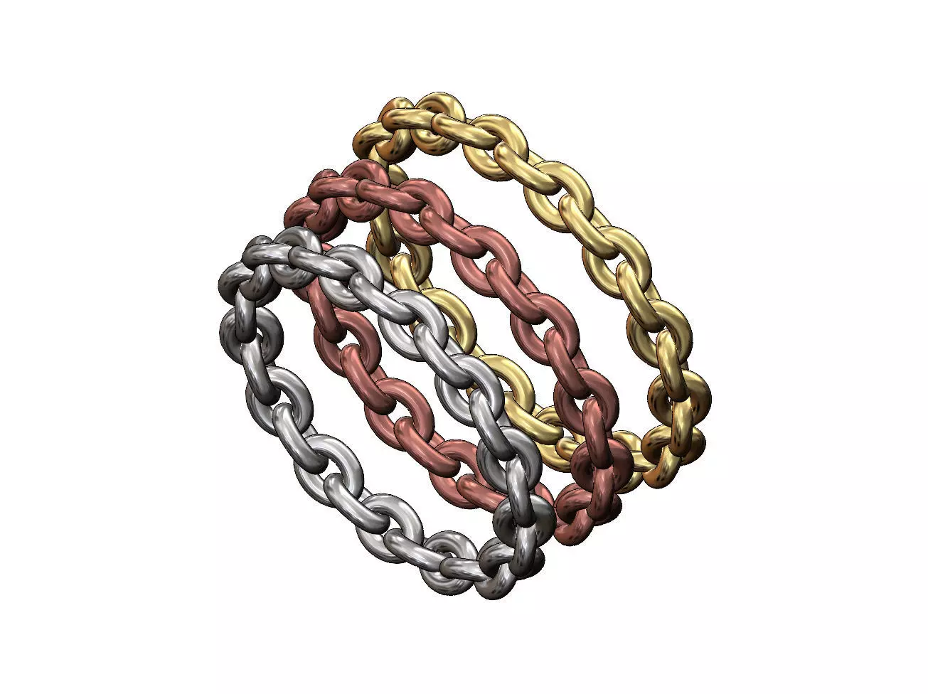 Simple stacker chain link band 3D print model