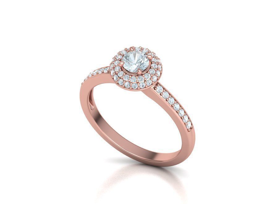 Round Halo Collection Stud Earrings and Ring _44