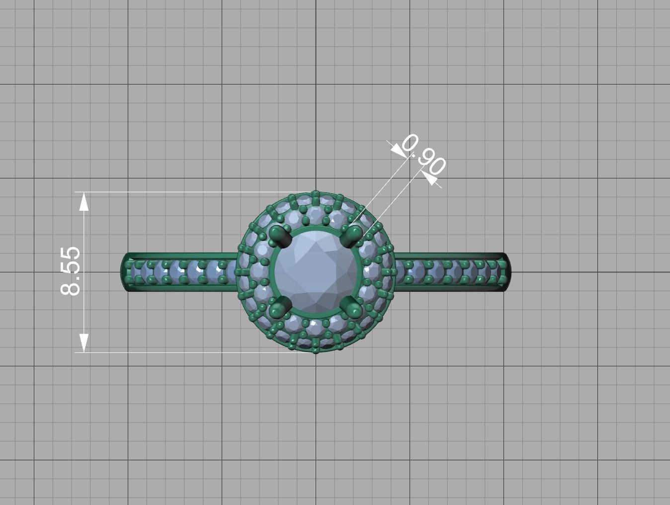 Round Halo Collection Stud Earrings and Ring _35