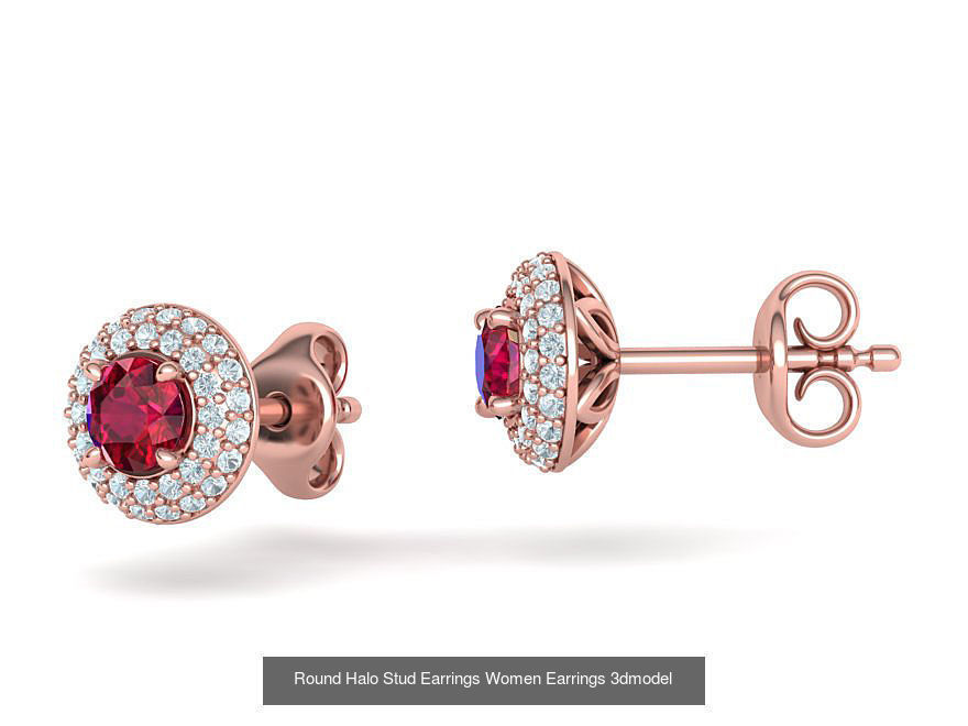 Round Halo Collection Stud Earrings and Ring _7