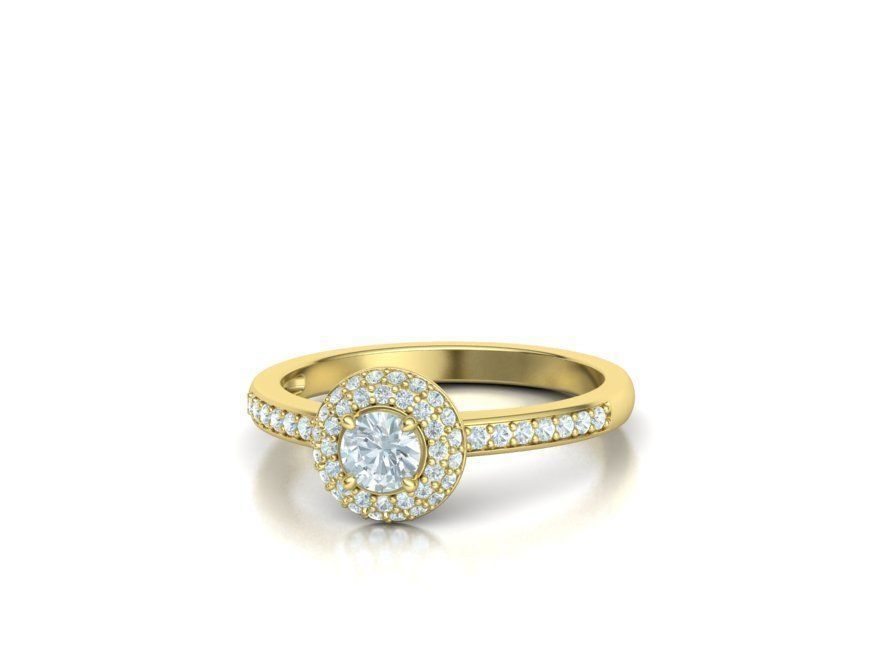 Round Halo Collection Stud Earrings and Ring _42