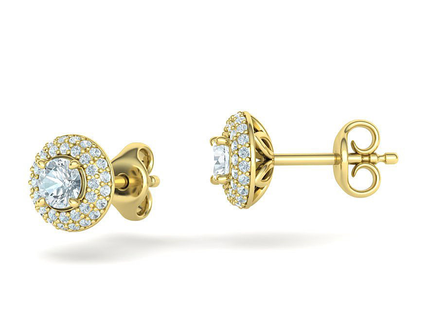 Round Halo Collection Stud Earrings and Ring _26