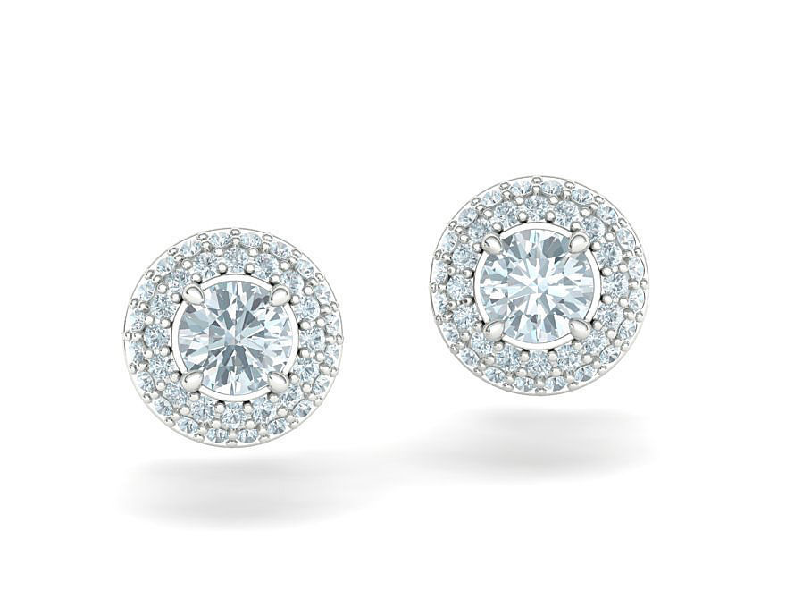 Round Halo Collection Stud Earrings and Ring _18