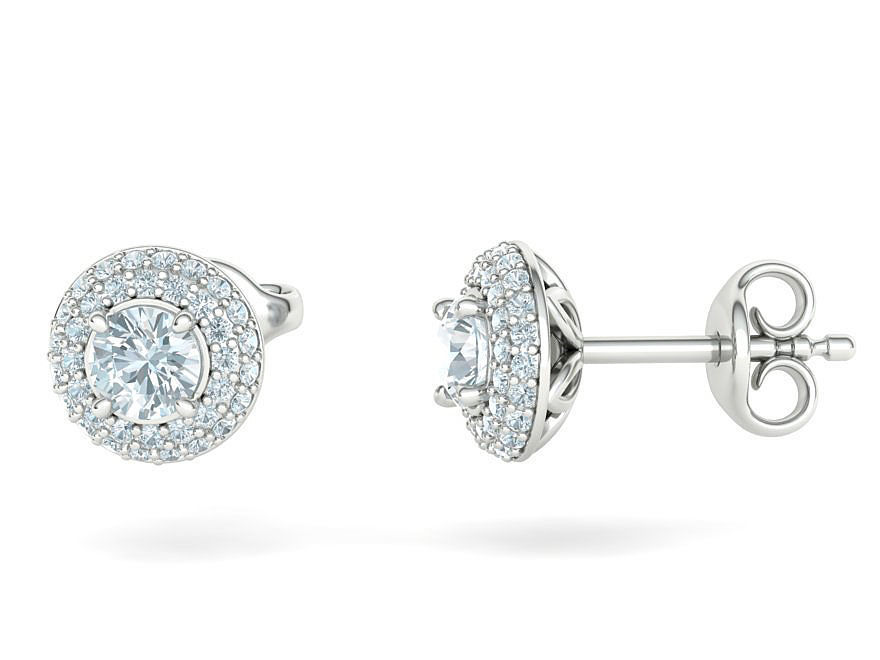 Round Halo Collection Stud Earrings and Ring _23