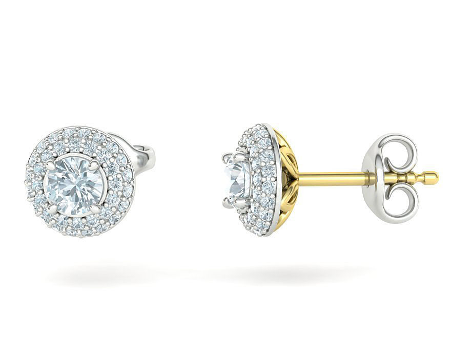 Round Halo Collection Stud Earrings and Ring _13