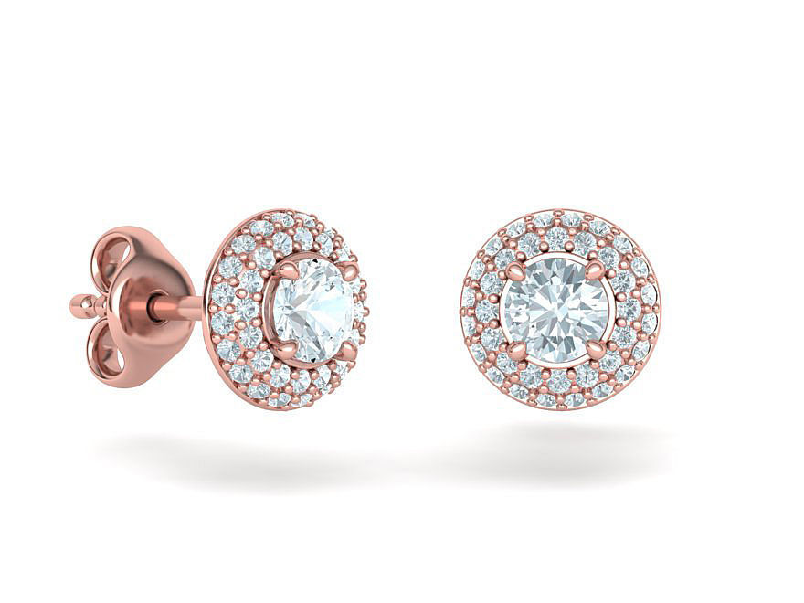 Round Halo Collection Stud Earrings and Ring _17
