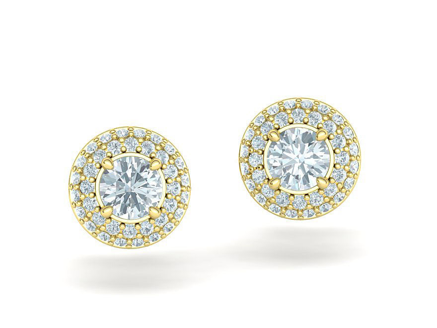 Round Halo Collection Stud Earrings and Ring _25