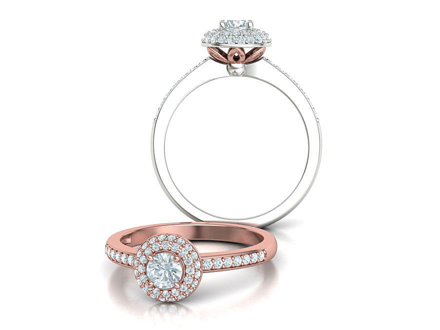 Round Halo Collection Stud Earrings and Ring _32