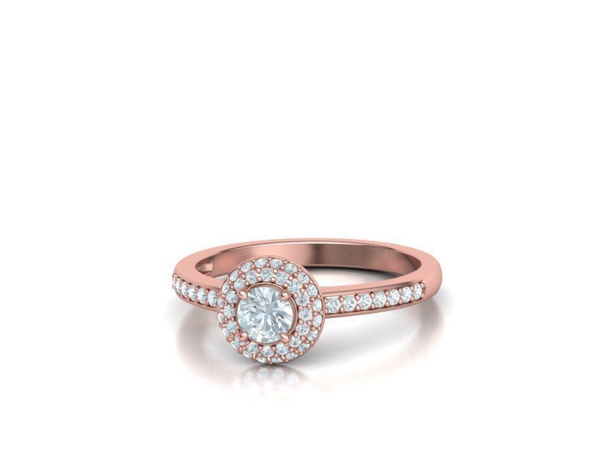 Round Halo Collection Stud Earrings and Ring _43